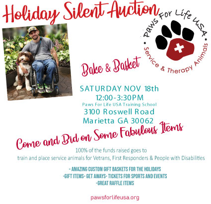 Paws For Life USA service dog training Silent Auction